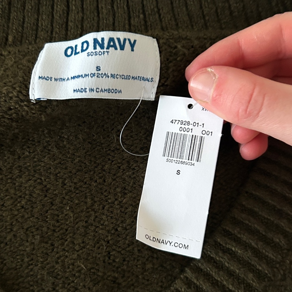 Old Navy Olive Green V-Neck SoSoft Sweater Dress - Picture 2 of 7